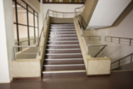Defocused image of stairs in officeの写真素材