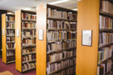 Book shelves in library