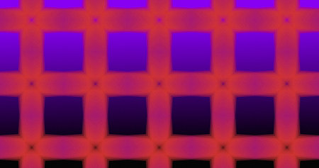 Image of rows of glowing multiple pink squares moving in hypnotic motion in seamless loop on...