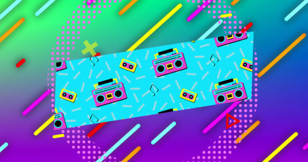 Image of flash sale text over colourful trails. Social media and digital interface concept digitally generated image.の写真素材