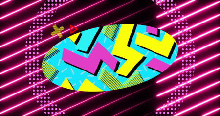 Image of flash sale text over light trails. Social media and digital interface concept digitally...