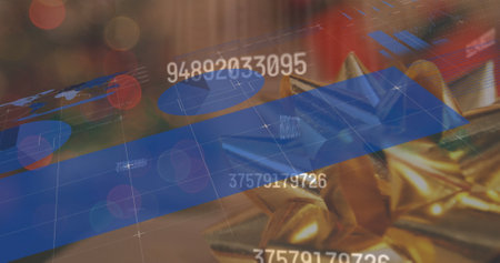 Image of data processing over decorations. Global business and digital interface concept digitally...