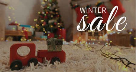 Composition of winter sale text over christmas decoration in background. Christmas, sales,...