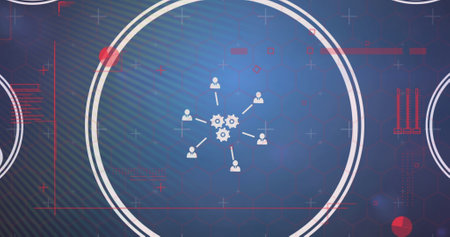Image of data processing over media icons. Global business and digital interface concept digitally...