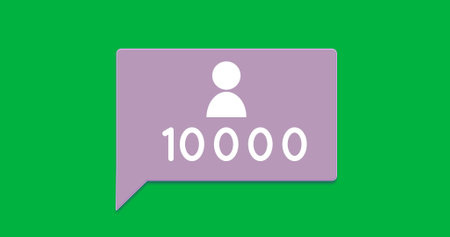 Image of 100000 users on green background. Social media, communication, connections, global network...