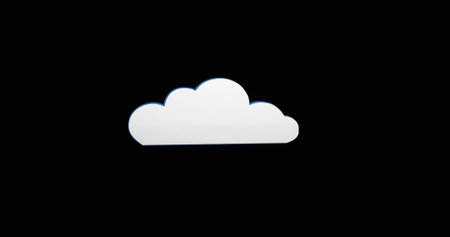 Image of digital cloud on black background. Cloud computing, social media, communication, global...