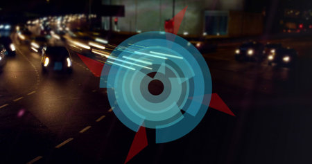 Image of scope scanning and data processing over globe. Business data processing connection technology and digital interface concept digitally generated image.の写真素材