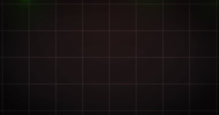 Composition of grid on black background. Global computing, digital interface and data processing concept digitally generated image.の写真素材