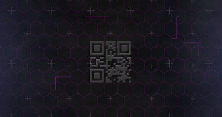 Composition of qr code and data processing over markers. Global computing, digital interface and...