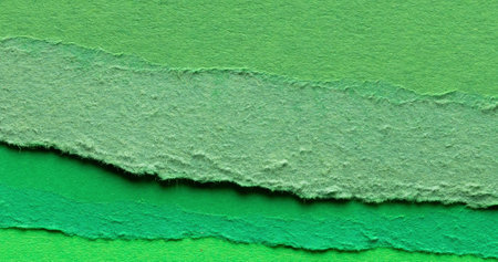 Close up of green ripped paper with copy space. Texture, material, pattern and background concept.の写真素材