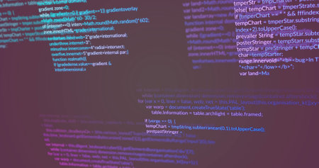 Image of data processing over black background. Global technology and digital interface concept...