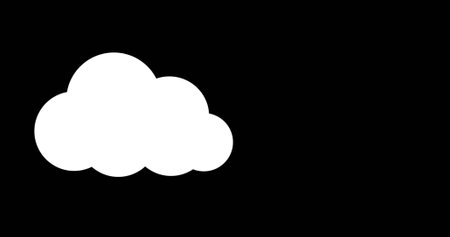 Image of cloud icon on black background with copy space. Social media and digital interface concept digitally generated image.の写真素材