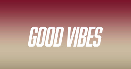 Image of good vibes text banner against pink gradient background. Motivation inspirational quotes and banner conceptの写真素材