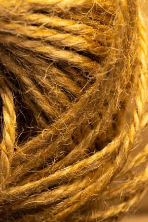 Micro close up of yellow threads with copy space. Micro photography, fabric, pattern, texture and...