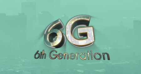 Image of 6g generation text over cityscape. Global connections, data processing and digital...