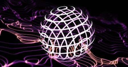 Image of data and network of connections over globe. Global networks, business, finances, computing...