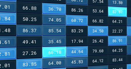 Image of financial data processing. Global networks, business, finances, computing and data processing concept digitally generated image.の写真素材