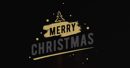 Image of merry christmas text over lit candles on black background. Christmas, tradition and...