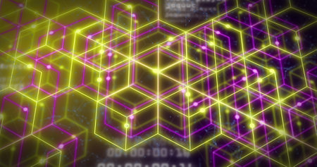 Image of qr code over network of connections. Global business and digital interface concept...