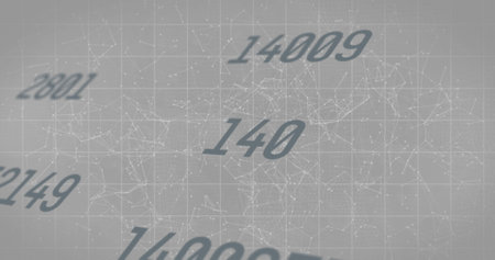 Image of scientific data processing over web of connenctions. global science, technology and digital...