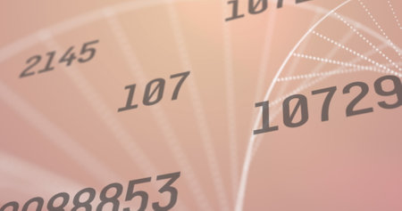 Image of scientific data processing on pink background. global science, technology and digital interface concept digitally generated image.の写真素材