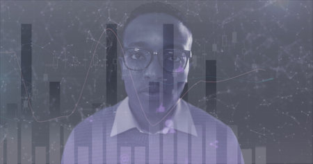 Image of digital interface with icons and data processing. Global computer network technology...