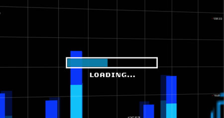Image of data loading bar over data processing. communication technology, data sharing and digital...