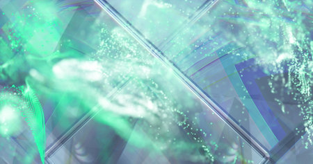 Image of green spots over crystal. Abstract background, retro future and pattern concept digitally...
