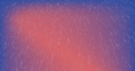 Image of snow falling over pink to purple background. Snow, weather and movement concept digitally generated image.の写真素材