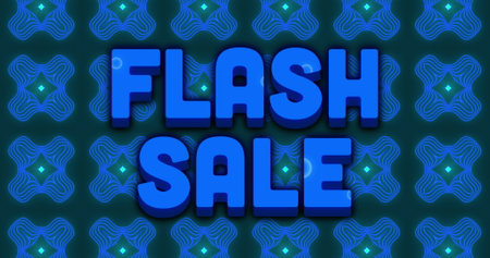 Image of flash sale text over multicolored waves pattern against x symbols in background. Digitally generated, hologram, discount, marketing, advertisement, illustration and technology concept.の写真素材