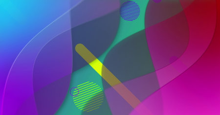 Image of colourful shapes on green background. social media and communication interface concept...
