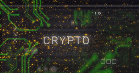 Image of game over text in white letters over connection. Global data processing digital interface...