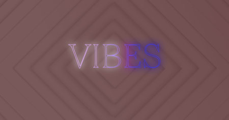 Image of neon vibes text over white squares. Social media and celebration concept digitally generated image.の写真素材
