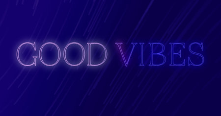 Blue light trails moving in a hypnotic motion in a seamless loop in the background. Global technology and digital interface concept digitally generated image.の写真素材