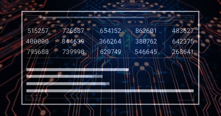 Image of data processing and processor socket over server room. Cloud computing concept digitally...