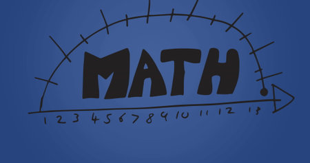 Image of mathematical data processing over blue background. Global connections, computing and data...