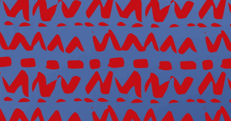 Image of changing patterns over blue background. Colour, pattern and movement concept digitally...