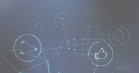 Image of data processing over white background. Global data processing and connections concept...