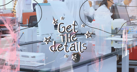 Image of get the details over diverse scientist working on computers. Science, laboratory, medicine...