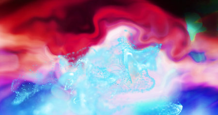 Image of light spots over liquid background. social media and communication interface concept...