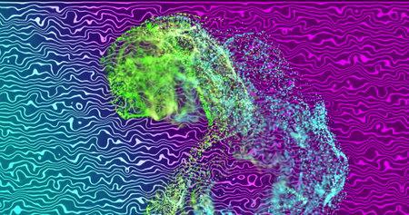 Image of light spots over purple background. social media and communication interface concept...