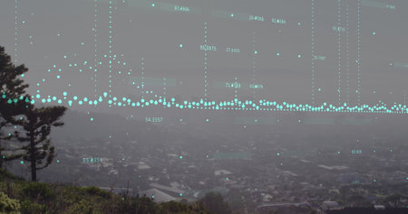 The global economy is stock market concept digital composition. Global business data processing and digital interface concept digitally generated image.の写真素材