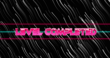 Image of level completed between lines over lines moving in spiral pattern over black background....
