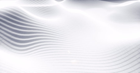 Image of waves moving on white background. Light, pattern and movement concept digitally generated...
