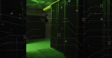 Image of digital data processing over computer servers