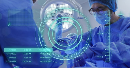 Image of scope scanning and data processing over diverse surgeons in operating theatre