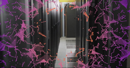 Image of digital data processing over computer servers