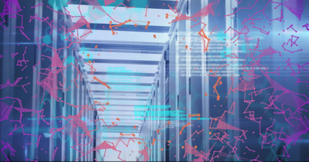 Image of digital data processing over computer servers