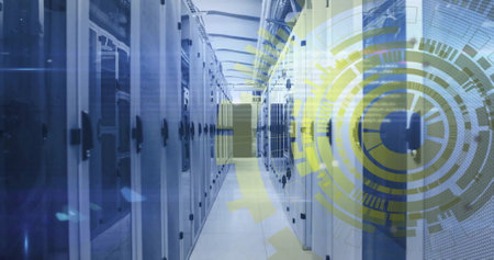 Image of scope and data processing over computer servers