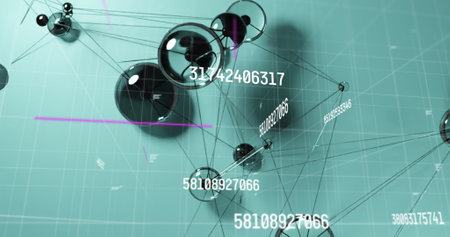 Image of data processing over chemical formula. Global science and digital interface concept...